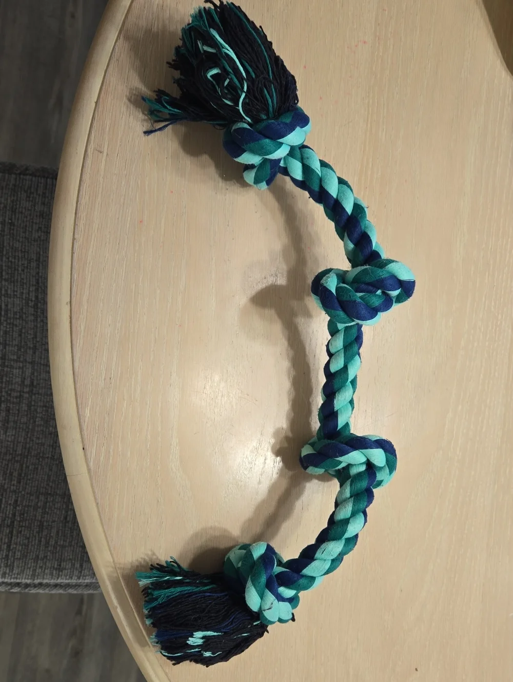 Classic Braided Dog Tug Toy in Teal and Navy